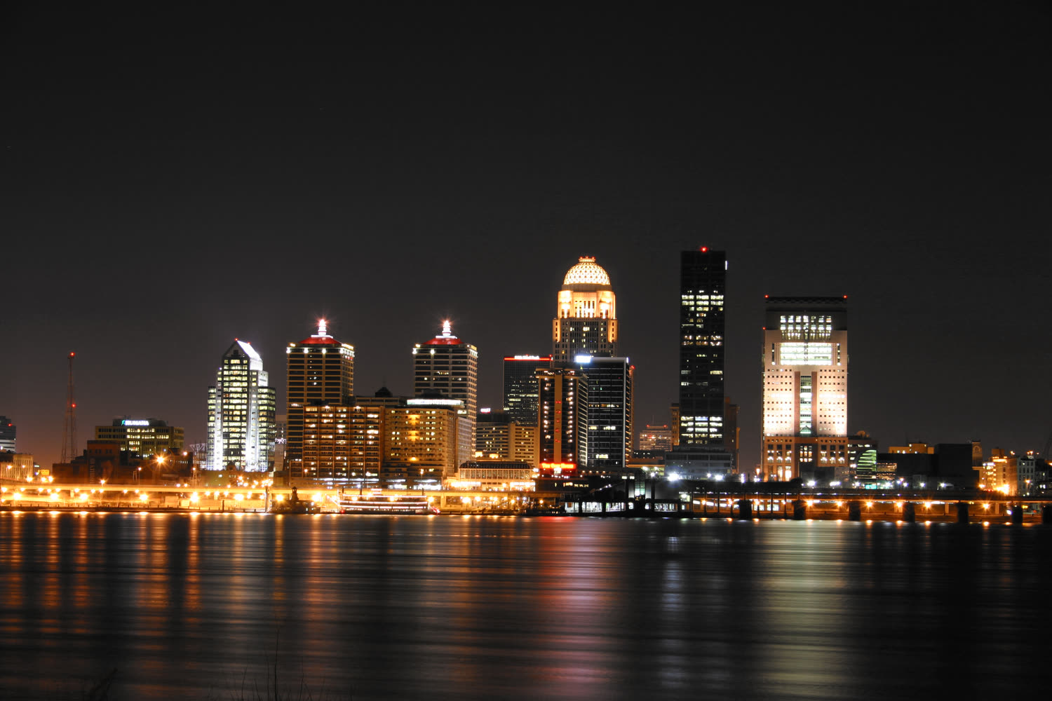 Louisville skyline at night, 2005