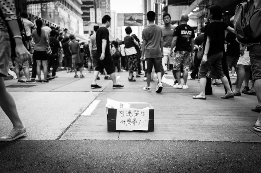 Umbrella Revolution street scene, Mong Kok