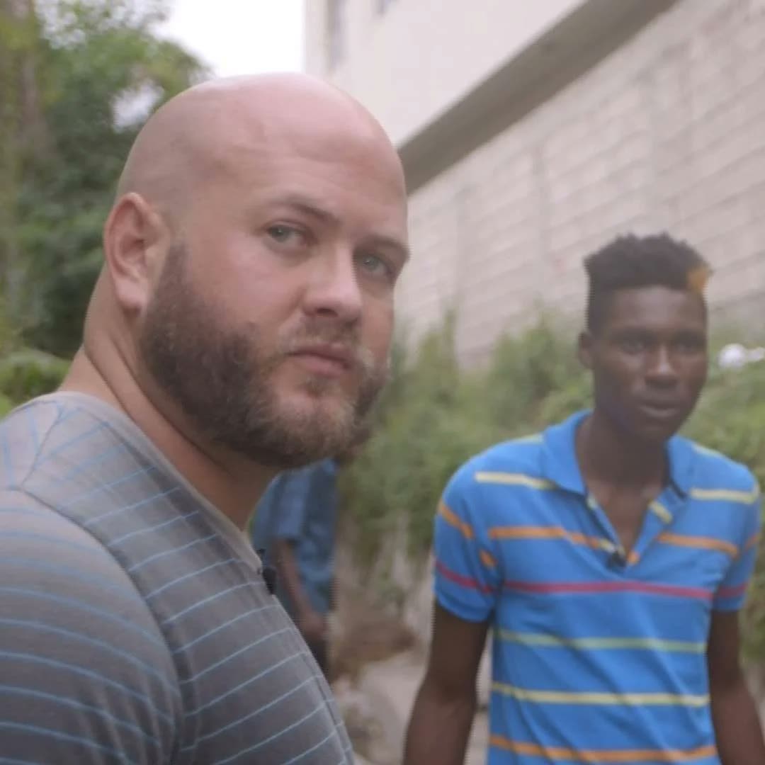 Mitchell Williams mic'd on location in Kingston, Jamaica, mid-shoot for Fusion