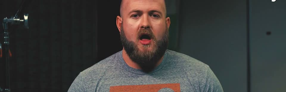 Mitchell Williams speaking straight to camera on the AJ+ studio set